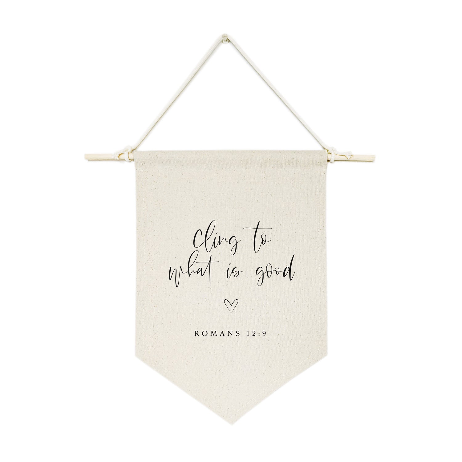 Cling to What is Good, Romans 12:9 Cotton Canvas Scripture, Bible Hanging Wall Banner from The Cotton & Canvas Co.