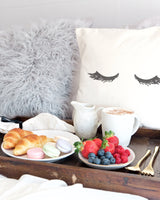 Mascara Closed Eyelashes Pillow Cover from The Cotton & Canvas Co.