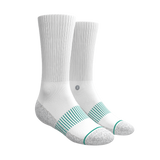 The Cloud 9 | White Stay Weird Heel Hammock™ Crew Socks from Shinesty