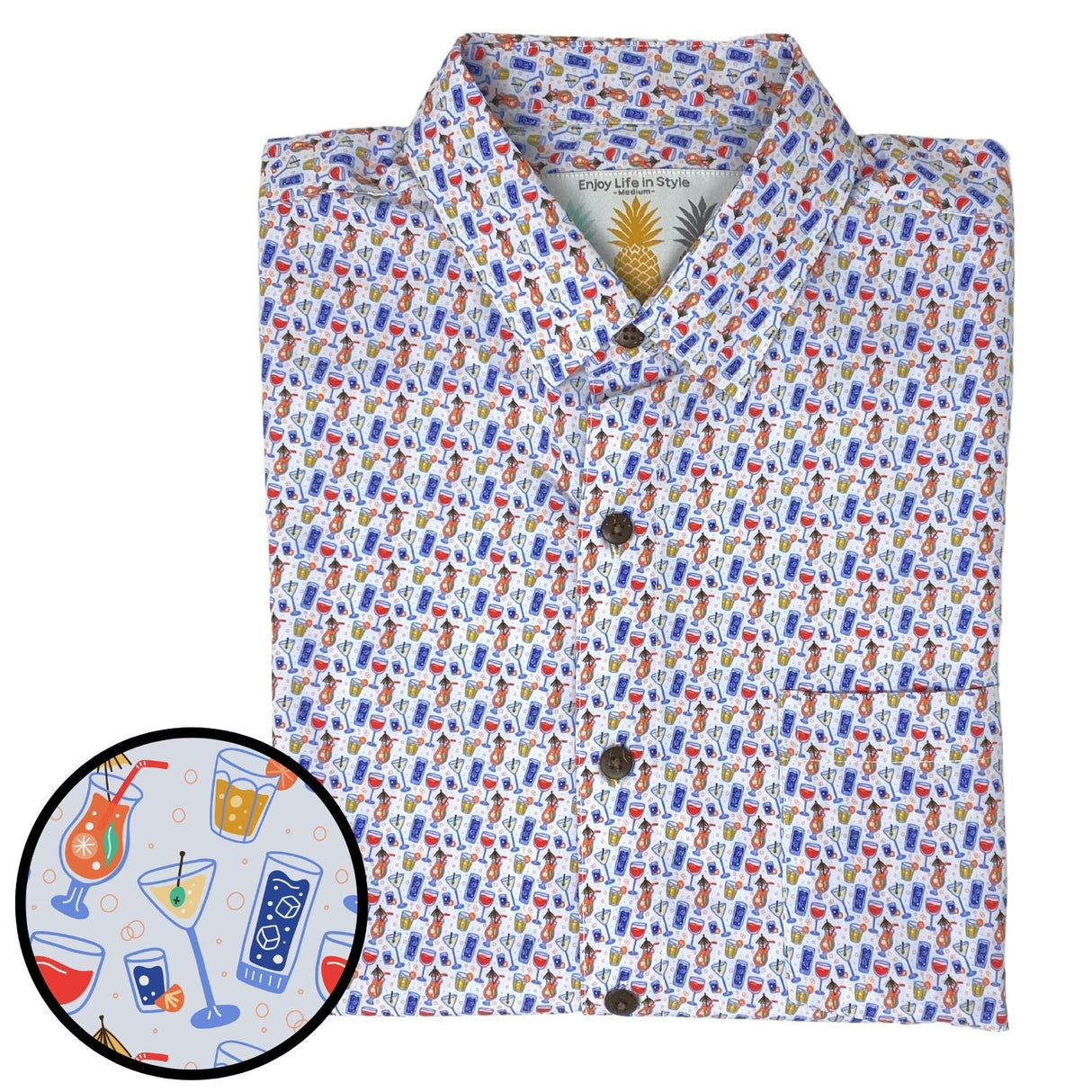 Super Stretch - Cocktails & Martinis Hawaiian Shirt from Tropical Bros