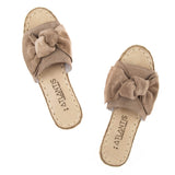 Beige Bows Leather Sandals from Atlantis Handmade Shoes