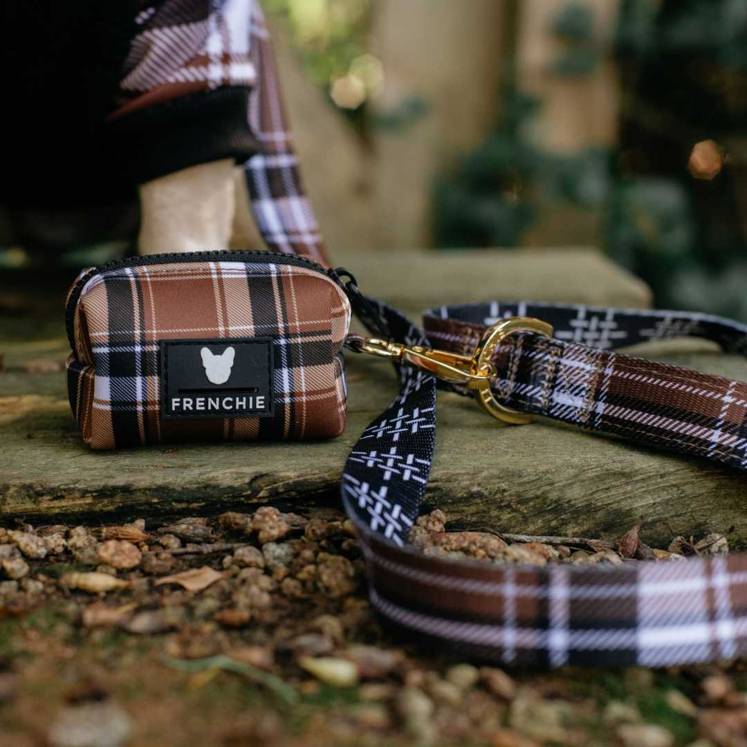 Frenchie Poo Bag Holder - Cocoa Plaid from Frenchie Bulldog