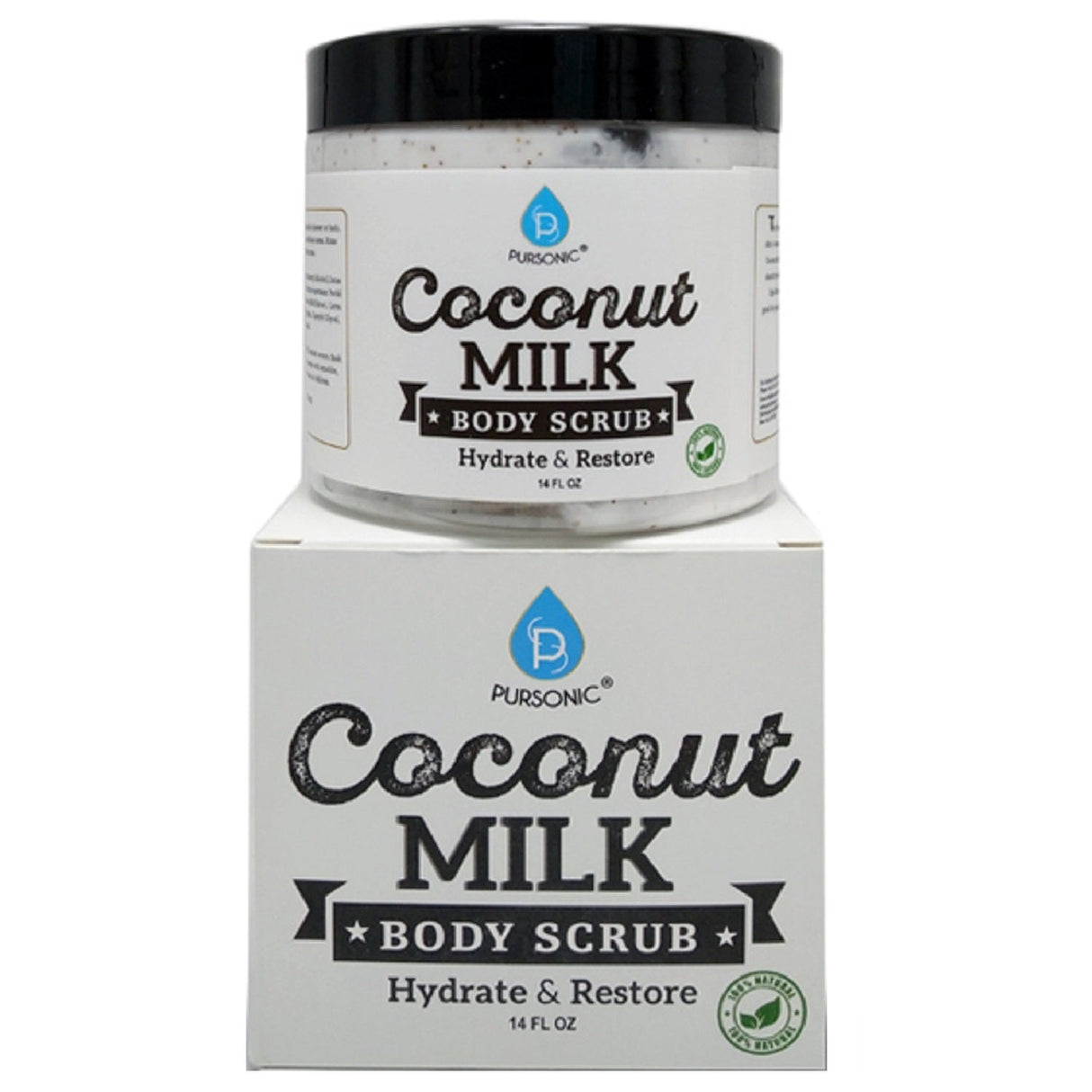 100% Natural Coconut Milk Body Scrub 14oz from Pursonic
