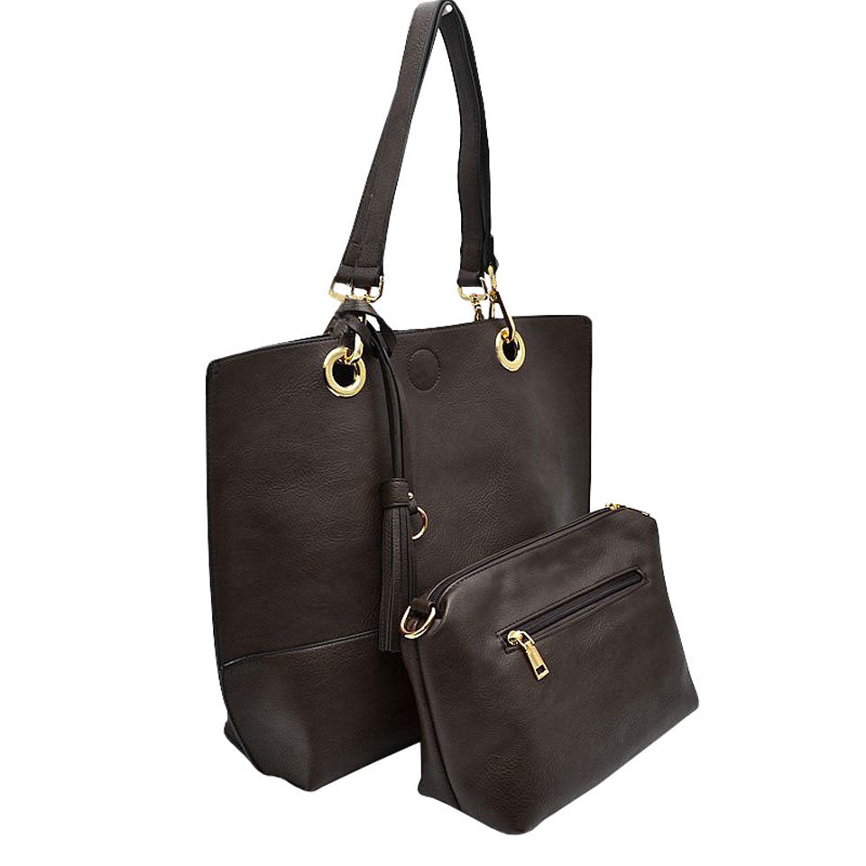 2-in-1 Women's Faux Leather Tote Shoulder Handbag  from Madeline Love