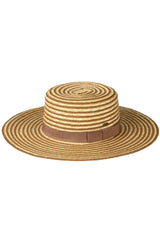 C.C Stripe Pattern Boater Sun Hat from Madeline Love
