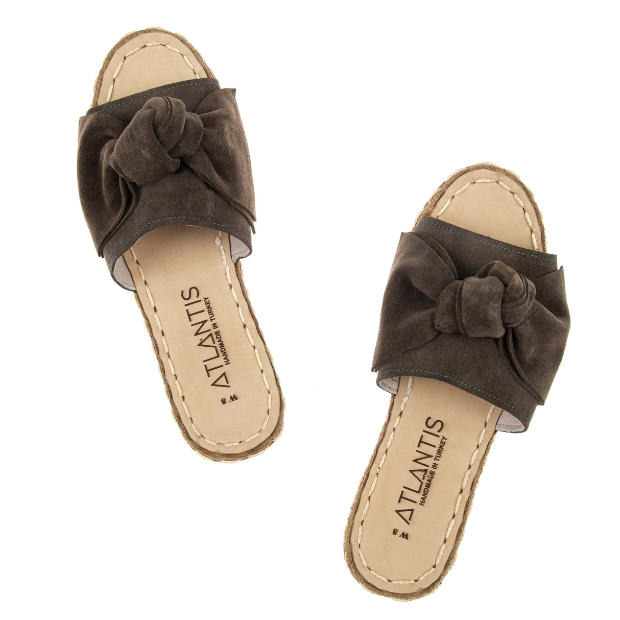 Brown Bows Leather Sandals from Atlantis Handmade Shoes