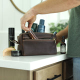 Double Zipper Toiletry Bag All for American from Lifetime Leather Co.