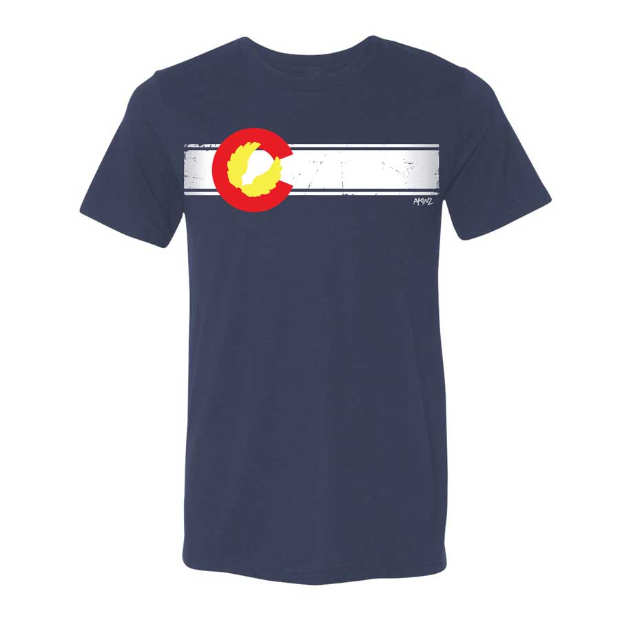 Colorado Flag Navy Tee from Akinz