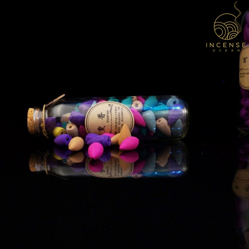 Glass Bottle Package Incense Cones from incenseocean