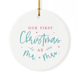 Modern Our First Christmas as Mr. and Mrs. Christmas Ornament from The Cotton & Canvas Co.
