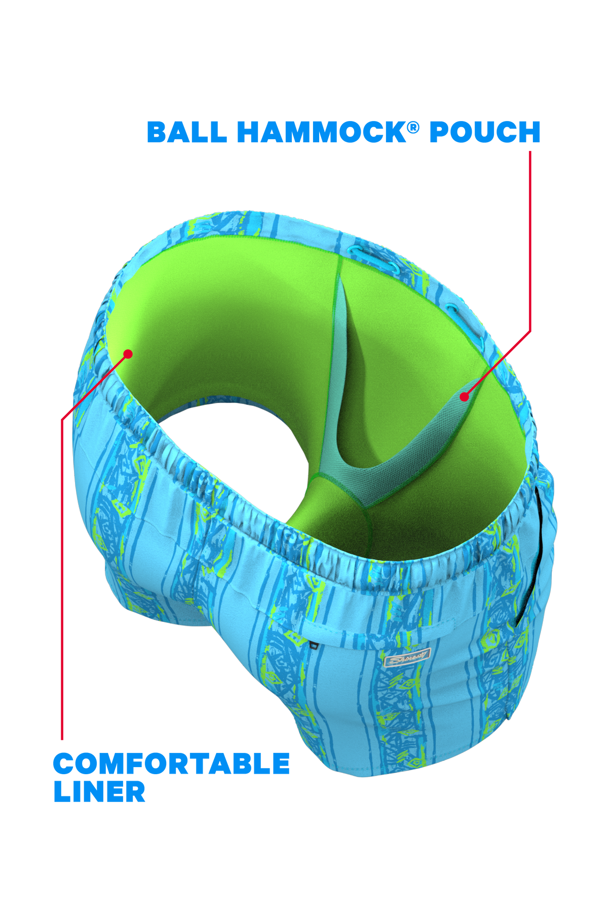 The Conch Shell | Light Blue Retro Ball Hammock® Pouch 5" Swim Trunks from Shinesty