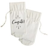 Congrats Cotton Canvas Wine Bag from The Cotton & Canvas Co.