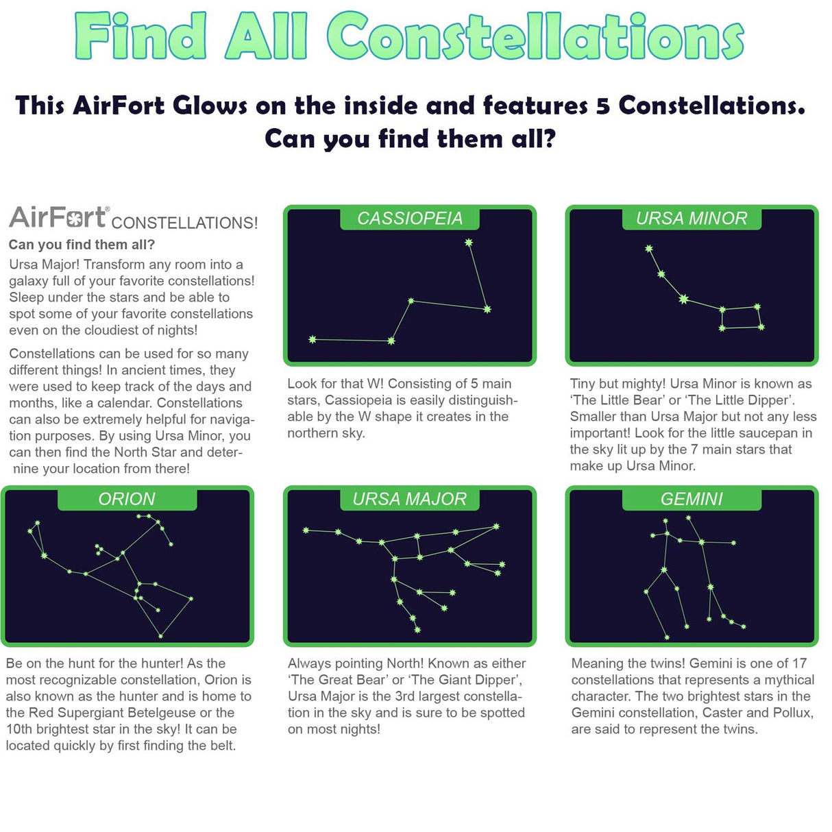 The Original AirFort - Constellation (Glow) from AirFort.com