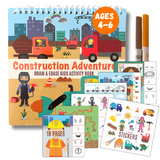 Small 7" Dry Erase Activity Book (incl. 2 Washable Markers & Reusable Stickers) from UnbuckleMe®