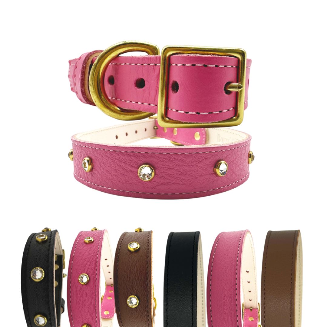 Plain Leather Dog Collar from Bonne et Filou