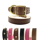 Plain Leather Dog Collar from Bonne et Filou