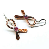 Copper Breast Cancer Awareness Ribbon Earrings from Alexa Martha Designs