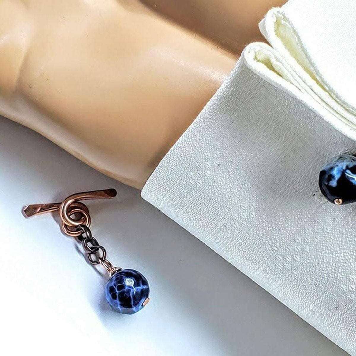 Copper Child Abuse Prevention Awareness Chain Cufflinks from Alexa Martha Designs
