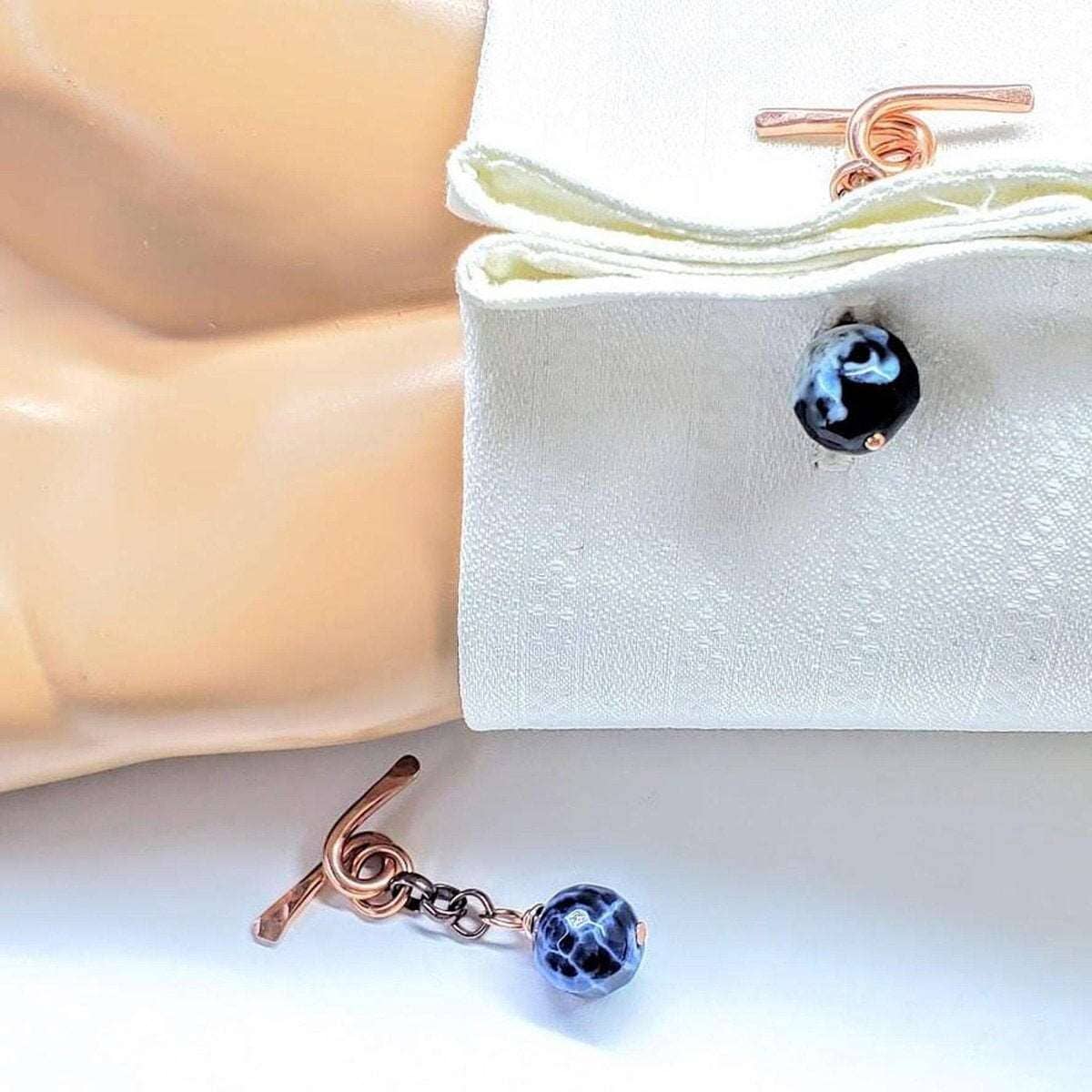 Copper Child Abuse Prevention Awareness Chain Cufflinks from Alexa Martha Designs