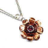 Copper Crystal Flower Blossom Spinner Necklace from Alexa Martha Designs