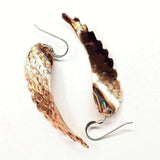 Copper Hammer Pattern Sculpted Angel Wings Earrings from Alexa Martha Designs