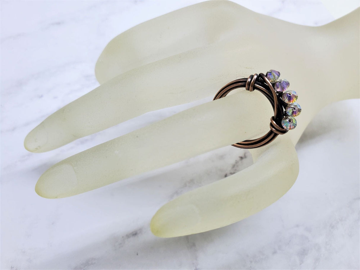 Copper Multi Wire Wrapped Super Sparkly Bling Ring from Alexa Martha Designs