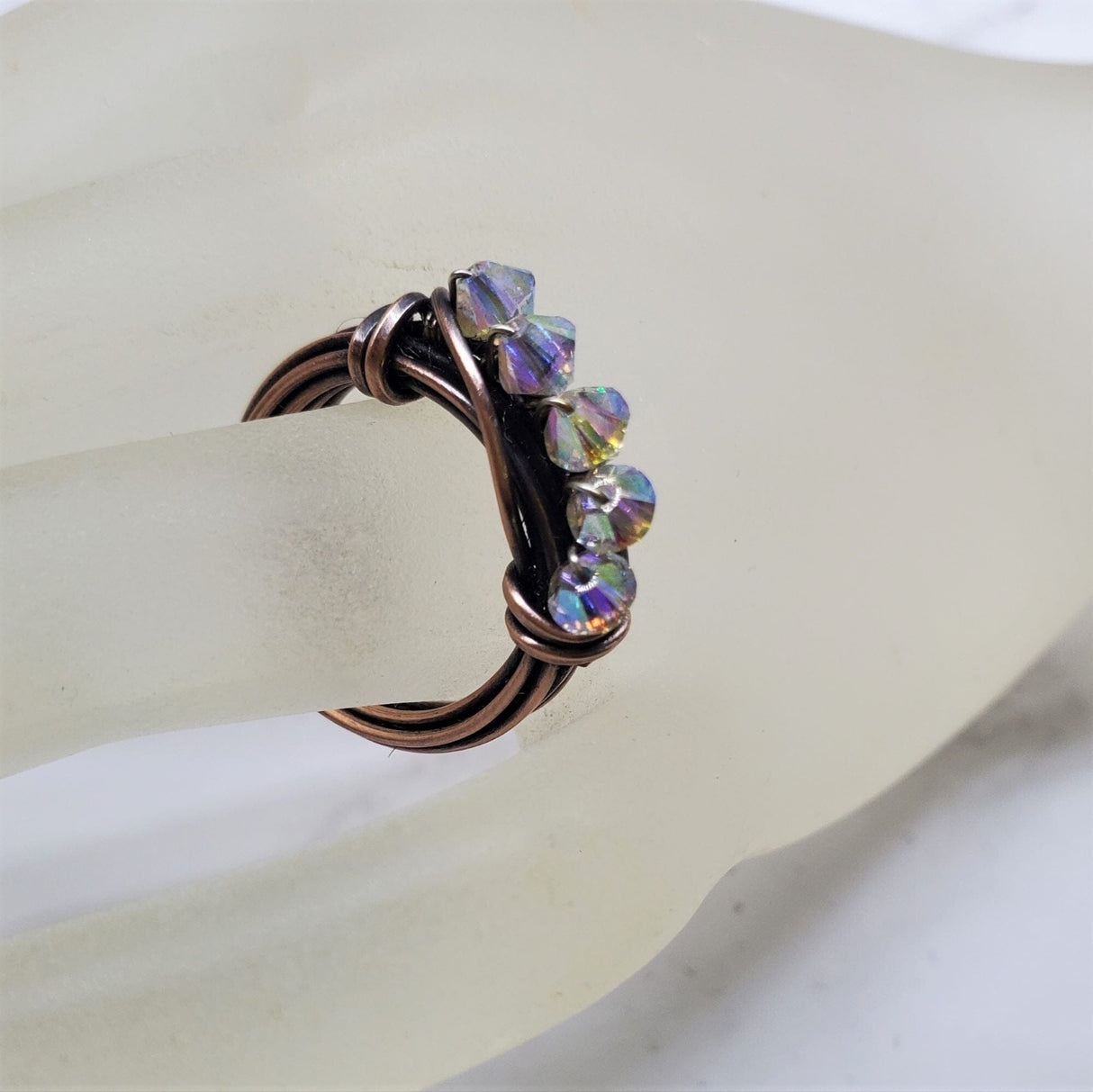 Copper Multi Wire Wrapped Super Sparkly Bling Ring from Alexa Martha Designs