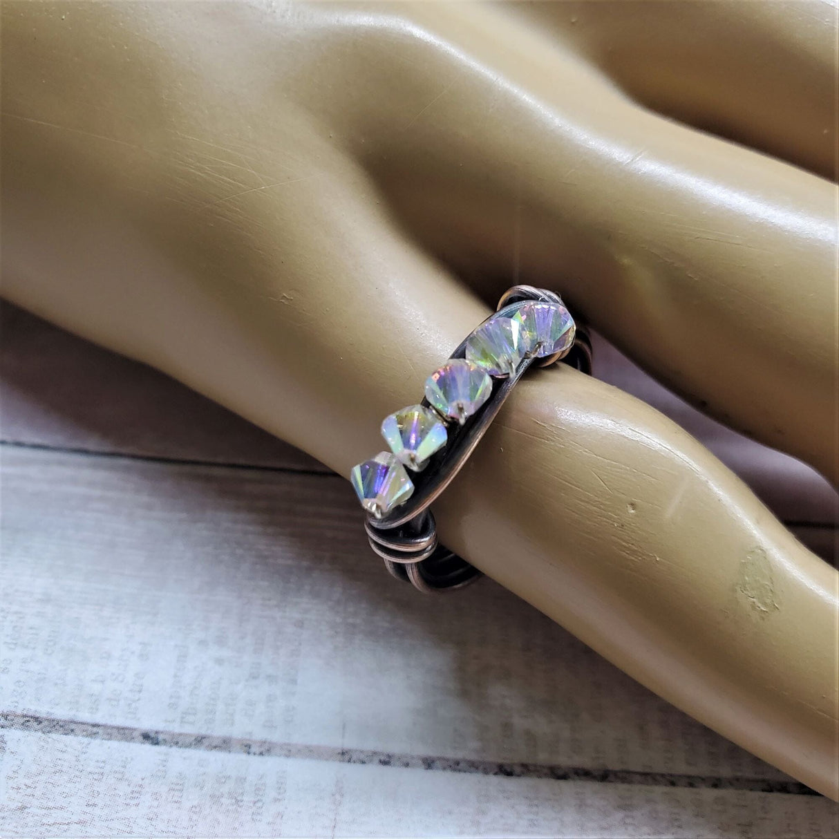 Copper Multi Wire Wrapped Super Sparkly Bling Ring from Alexa Martha Designs