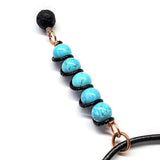 Copper Spiral Turquoise Stick Pendant With Essential Oil Lava Rock Bead Charm from Alexa Martha Designs