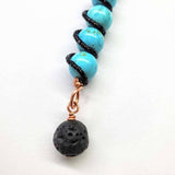 Copper Spiral Turquoise Stick Pendant With Essential Oil Lava Rock Bead Charm from Alexa Martha Designs