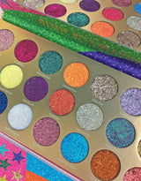 United Shades of Glitter -  21 Pressed Glitter Eyeshadow Palette from Rude Cosmetics