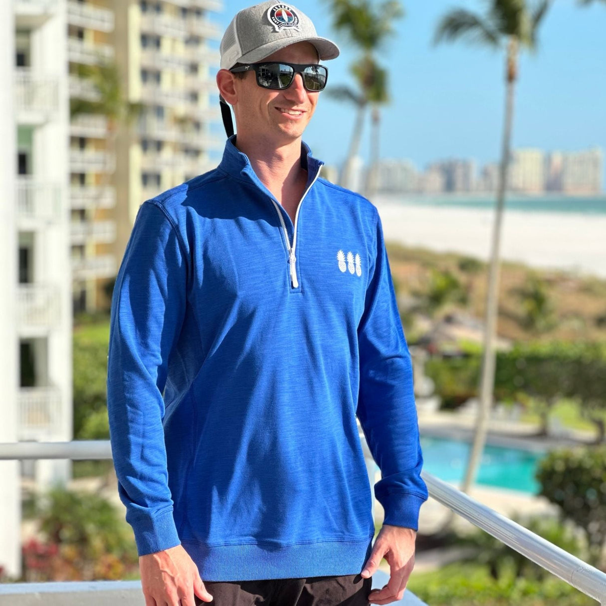 Country Club Blue Quarter Zip from Tropical Bros
