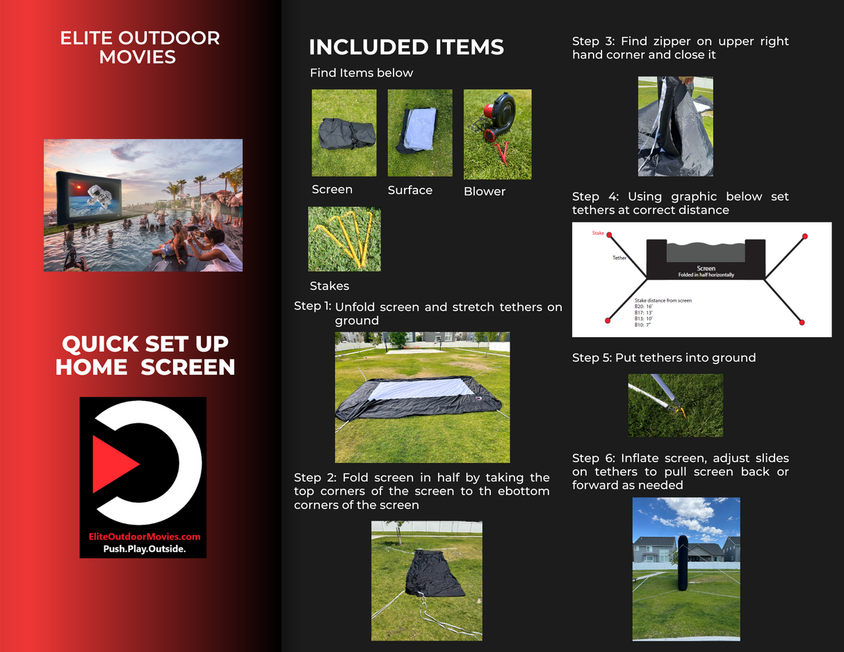 Elite Outdoor Movies 17' Home Outdoor Cinema System From Elite Outdoor Movies