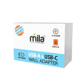 Compact USB C/A Wall Adapter - Pack of 12 from Mila Lifestyle Accessories