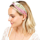 Aztec Patterned Burnout Knot Headband from Madeline Love