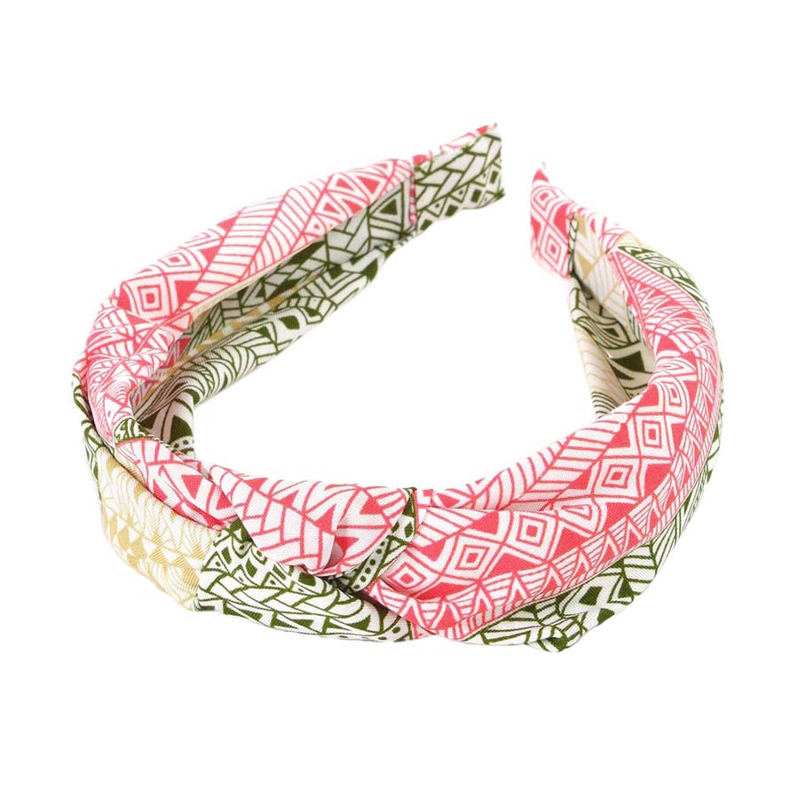 Aztec Patterned Burnout Knot Headband from Madeline Love