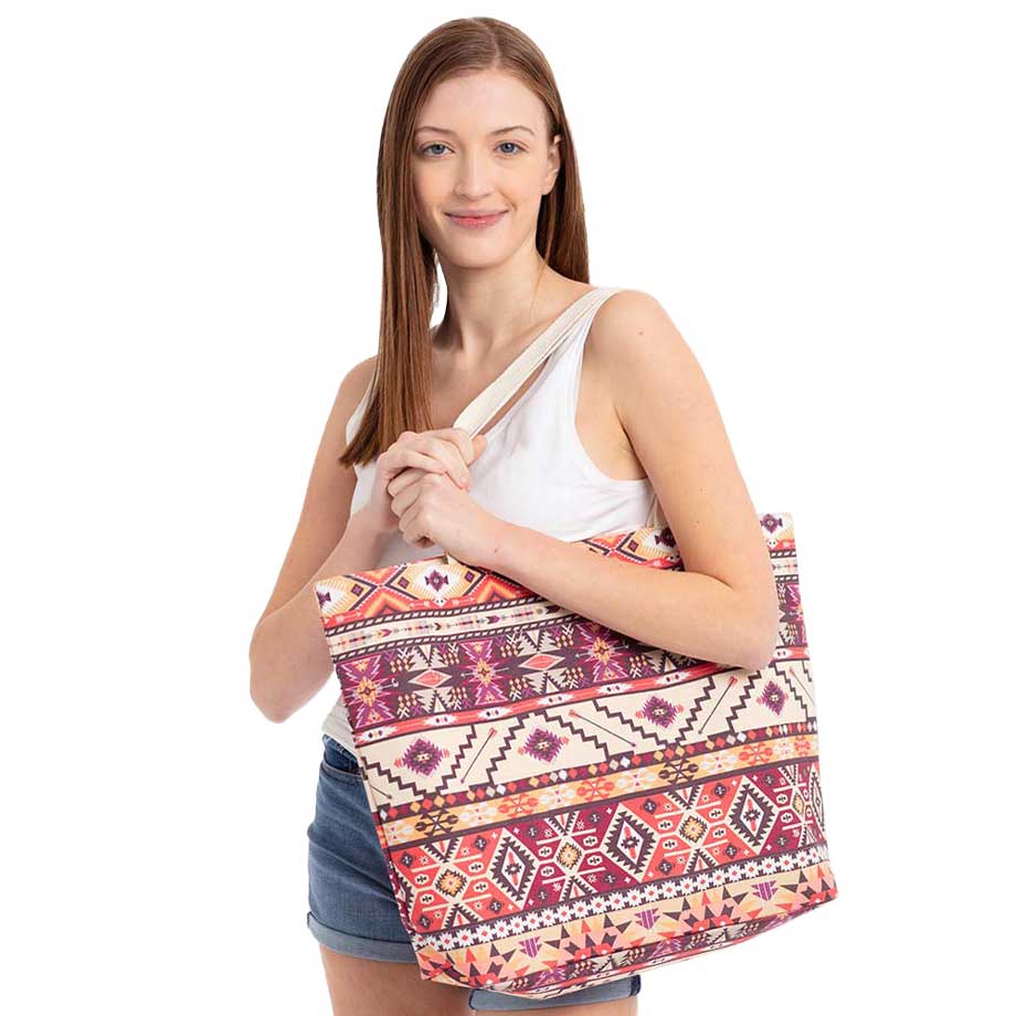 Aztec Pattern Beach Tote Bag  from Madeline Love