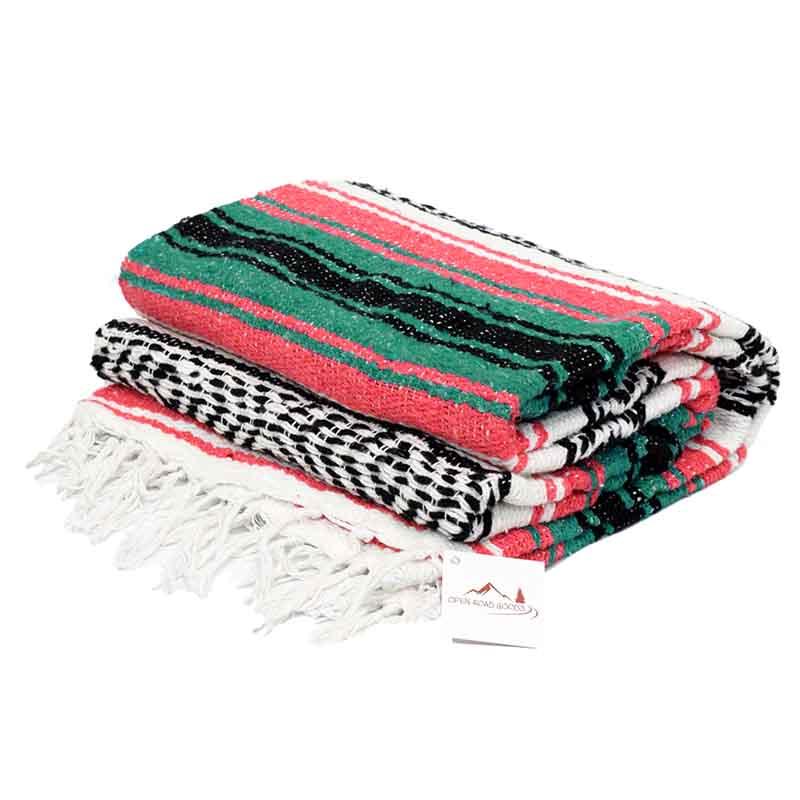 Coral & Sea Green Falsa Yoga Blanket From West Path