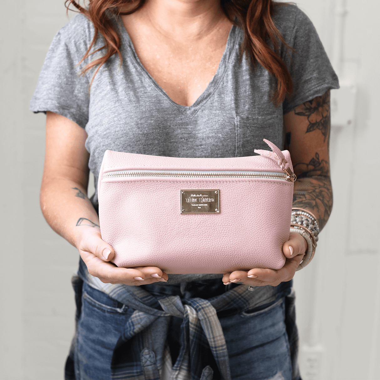 Pebbled Leather Cosmetic Bag All for American from Lifetime Leather Co.