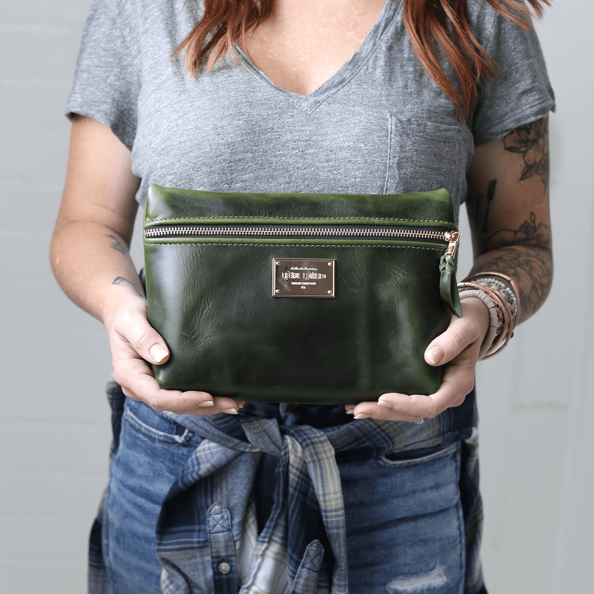 Smooth Leather Cosmetic Bag All for American from Lifetime Leather Co.
