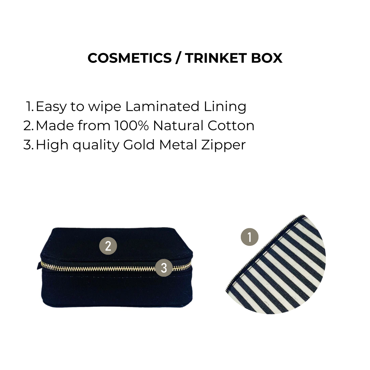Cosmetics/Trinket Box, Black From Bag-all