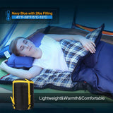Camping Sleeping Bag for Adult with Cotton Flannel Liner,Red Blue From Redcamp