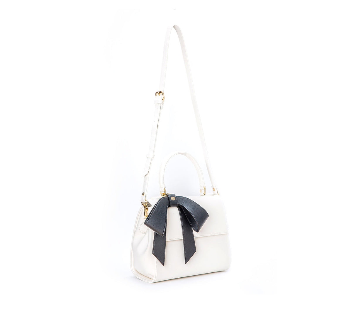 Cottontail - White+Black Vegan Leather Bag from Gunas New York