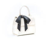 Cottontail - White+Black Vegan Leather Bag from Gunas New York