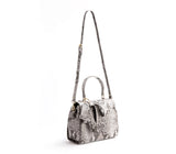 Cottontail - Black & White Snake Texture Vegan Leather Bag from Gunas New York