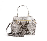 Cottontail - Black & White Snake Texture Vegan Leather Bag from Gunas New York