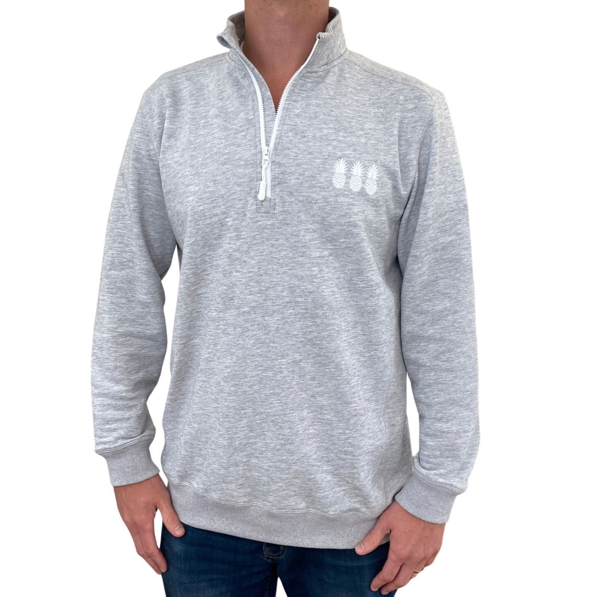 Country Club Grey Quarter Zip from Tropical Bros