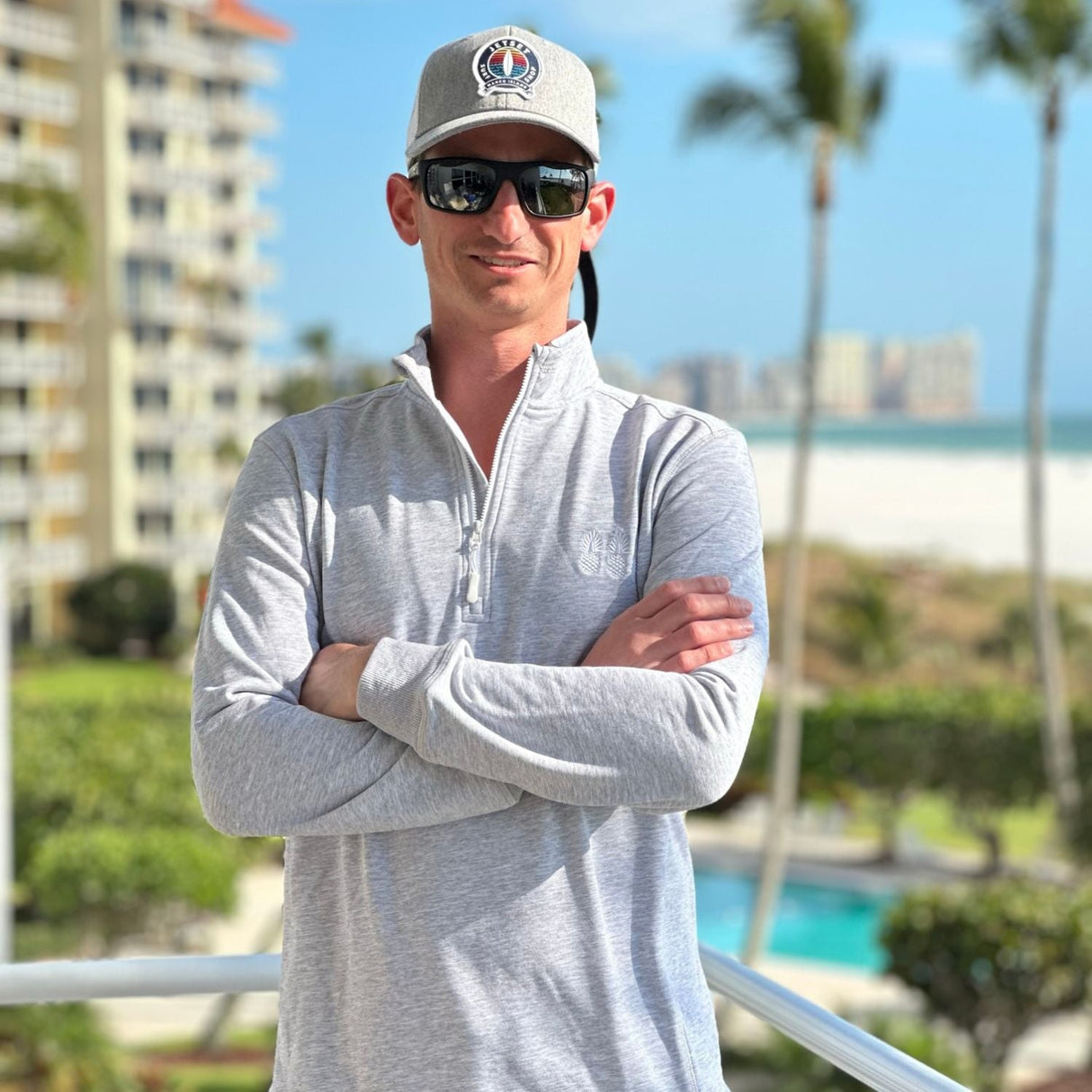 Country Club Grey Quarter Zip from Tropical Bros