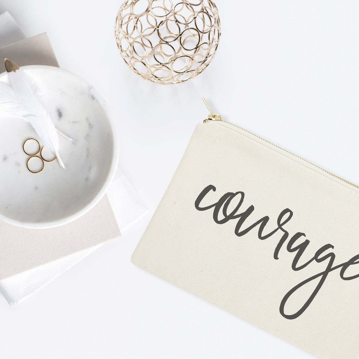 Courage Cotton Canvas Cosmetic Bag from The Cotton & Canvas Co.