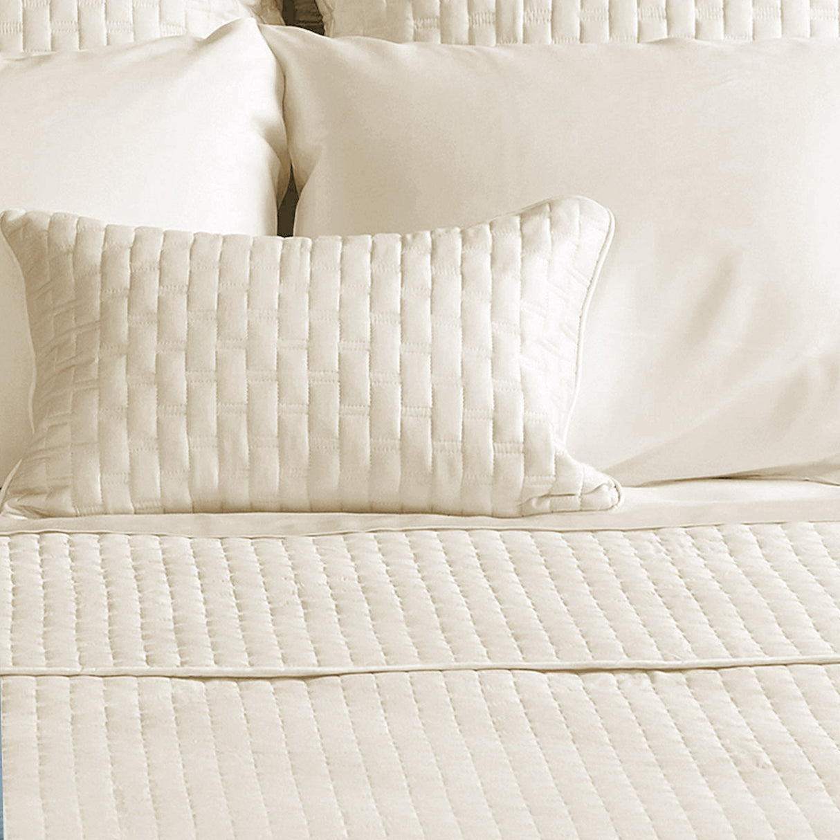 Bamboo Quilted Decorative Pillow - Ivory from BedVoyage